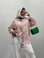 شومیز طرحدار BERSHKA کد 220355 - Image 3
