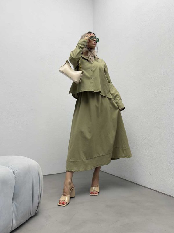 ست شومیز و دامن لینن کد 160514