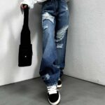 شلوار جین بگ زاپدار کد 101205