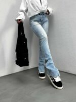 شلوار جین اسکینی بغل چاک کد 101235 - Image 2