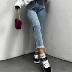 شلوار مام زاپ دار کد 101249