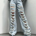 شلوار جین مرواریدی کد 101263