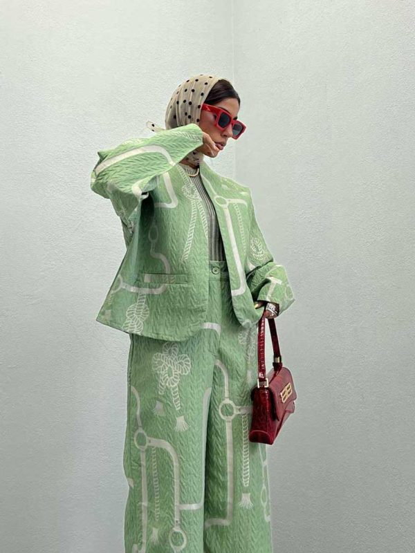 ست مانتو و شلوار طرحدار کد 160525