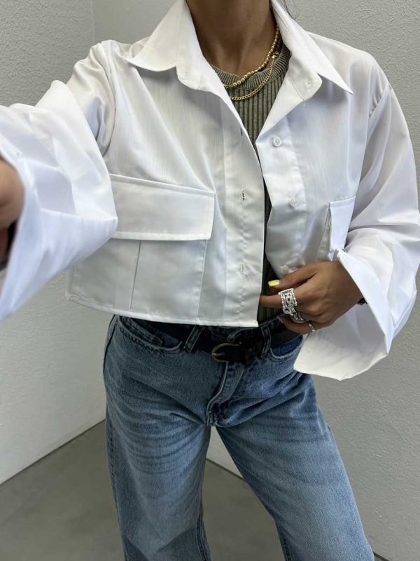 شومیز نیم تنه 2 جیب پیله کد 220362