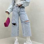 شلوار جین زانو زاپ کد 101304