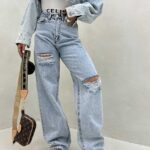 شلوار جین بگ زاپدار کد 101307