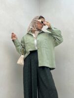 شومیز آستین دکمه کد 220379 - Image 9