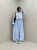 شومیز نیم تنه 2 رنگ کد 220404