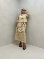 ست شومیز و دامن پاپیونی کد 160549 - Image 7