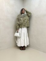 شومیز طرحدار پشت هلال کد 220364
