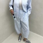 ست مانتو و شلوار طرح جیب کد 160273