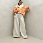 شومیز دو رنگ طرحدار کد 220447