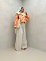 شومیز دو رنگ طرحدار کد 220447 - Image 2
