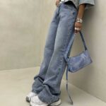 شلوار جین نیم بگ کد 101468