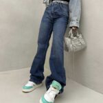 شلوار جین نیم بگ کد 101472