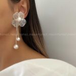 گوشواره گل آویز دار کد 310123