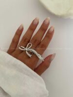 انگشتر 2 لاین نگیندار کد 310224 - Image 2