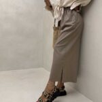 شلوار لینن پایین چاک کد 101485