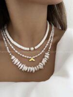 گردنبند صدف طرح سنگ کد 310174