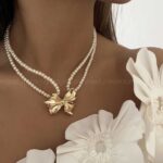 گردنبند دو بند پاپیونی کد 310210