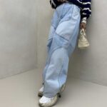 شلوار کارگو جین نواردار کد 101531