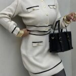 ست شومیز و دامن طرح جیب کد 160609