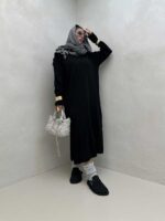 پیراهن بلند بغل کبریتی کد 240150 - Image 2