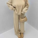 ست دورس و شلوار میله ای کد 160634