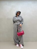 ست سوییشرت و شلوار نیم زیپ کد 160658 - Image 6