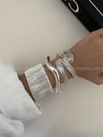 دستبند پهن شیاردار کد 310316 - Image 4