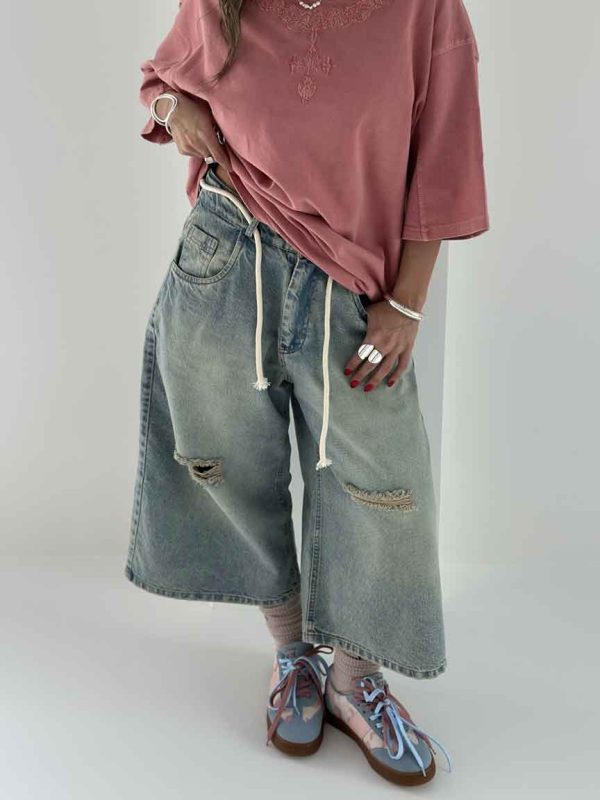 شلوار جین برمودا کد 101729