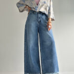 شلوار جین نیم بگ کد 101675