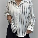 شومیز ساتن نوار دار کد 200779