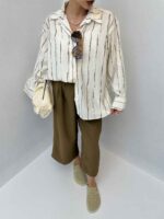 شومیز جلو کوک راه راه کد 200782 - Image 6