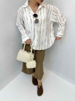 شومیز جلو کوک راه راه کد 200782 - Image 8