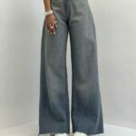شلوار جین نیم بگ کد 101680