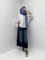 شومیز جلو کوک راه راه کد 200782 - Image 11