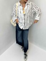 شومیز جلو کوک راه راه کد 200782 - Image 12