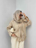 شومیز جلو کوک راه راه کد 200782 - Image 16