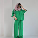 ست شومیز شلوار آستین کیمانو کد 160697