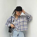 شومیز نیمتنه یقه مردانه کد 220493