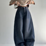 شلوار جین بگ برش دار کد 101686