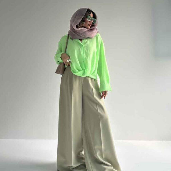 شومیز لینن جلوگره کد 220495