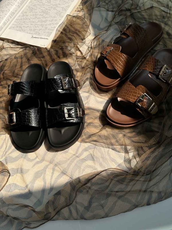 صندل سگک دار پوست ماری کد 140987