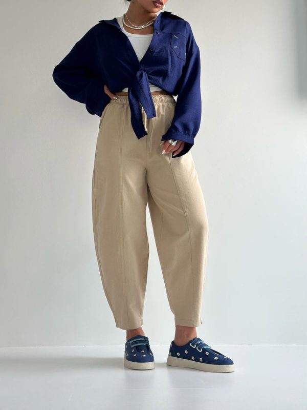 شلوار 2 بند لینن کد 101798