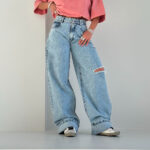 شلوار جین بغل زاپ کد 101791