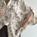 شومیز لینن آبرنگی کد 220544