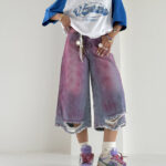شلوار جین برمودا آبرنگی کد 101839