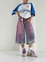 شلوار جین برمودا آبرنگی کد 101839