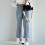 شلوار جین استریت زاپ دار کد 101842